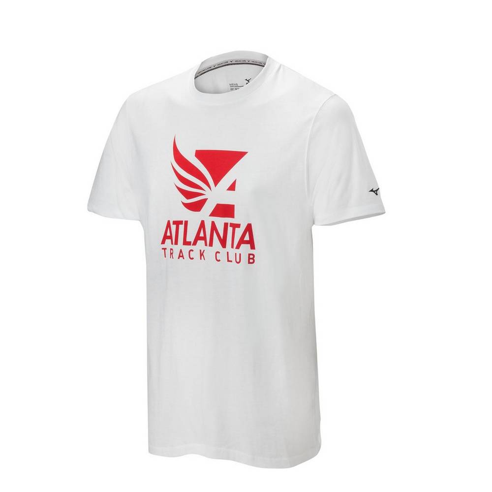 Mens Mizuno Atlanta Track Club Sport T-Shirts White Philippines (SFNXYL015)